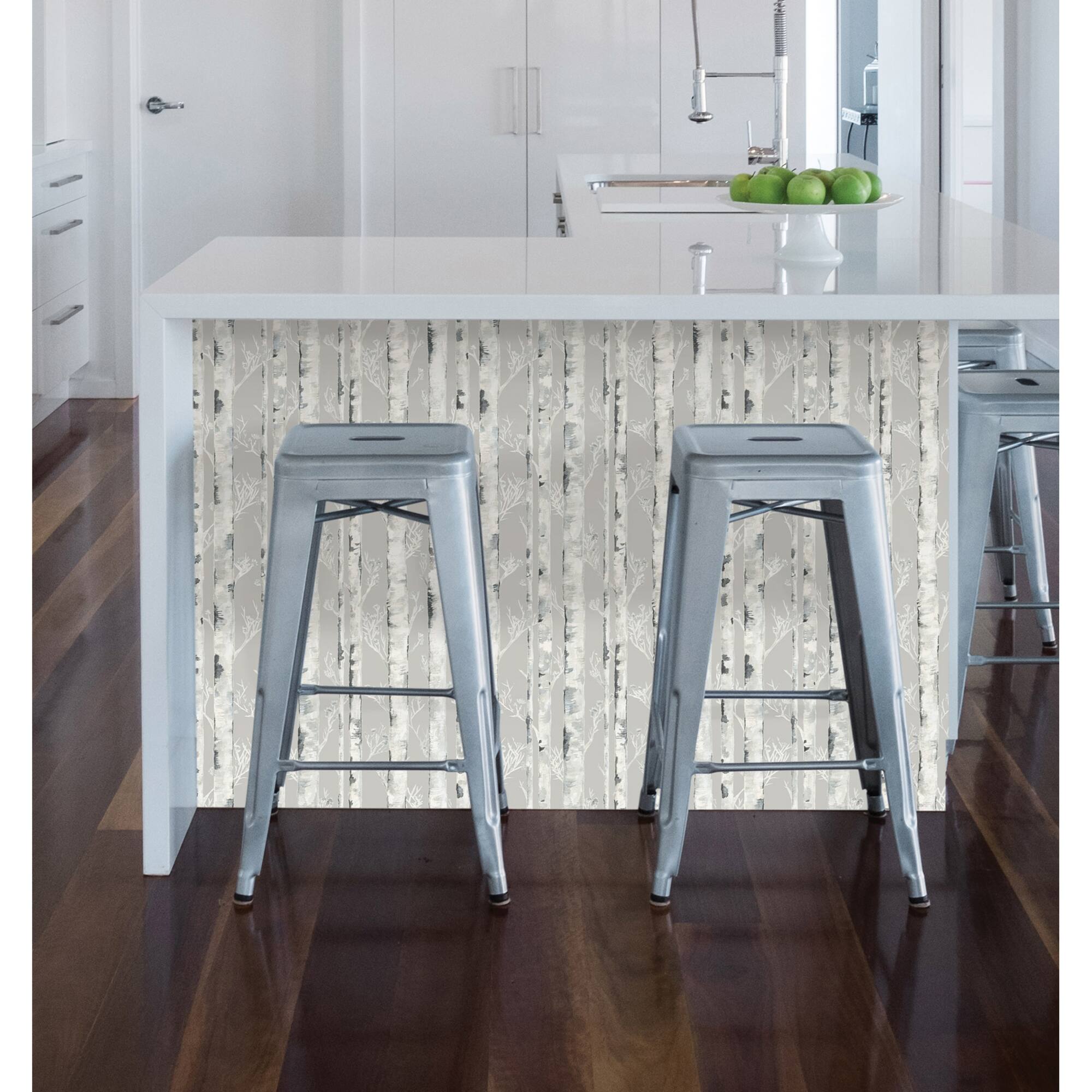 InHome Birchdale Gray Peel & Stick Wallpaper